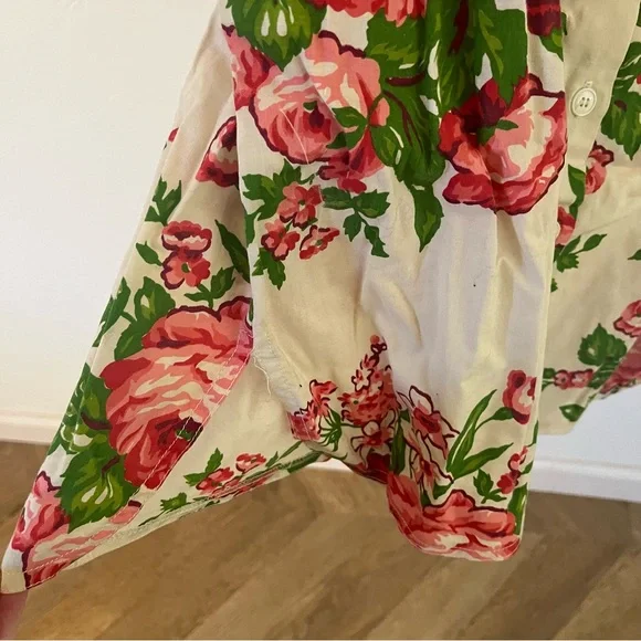 Vintage Betsey Johnson Cabbage Rose Shirt Dress - Picture 3 of 11